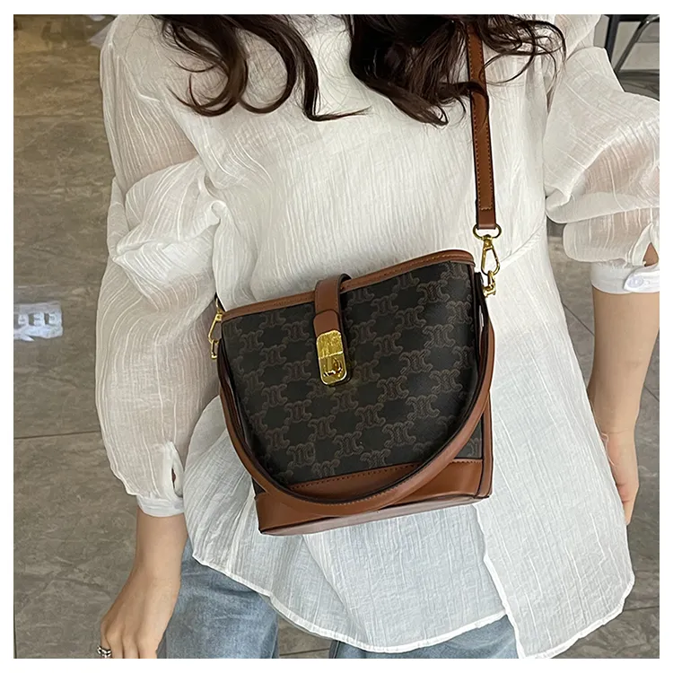 Bolso de mano de lujo de cuero PU