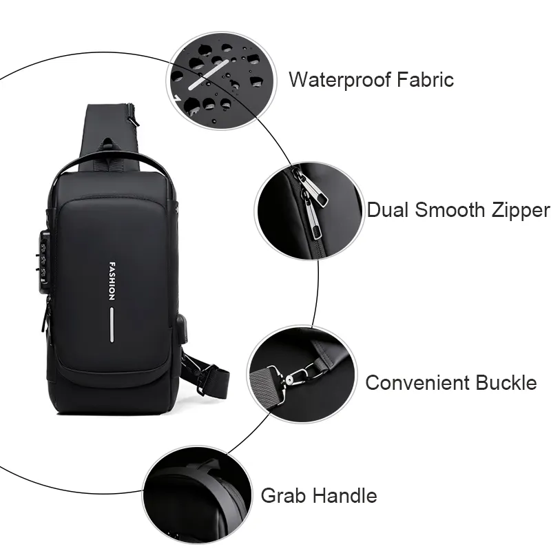 Bolso cruzado de diseñador para hombres, bolsa de mensajería para viajes al aire libre