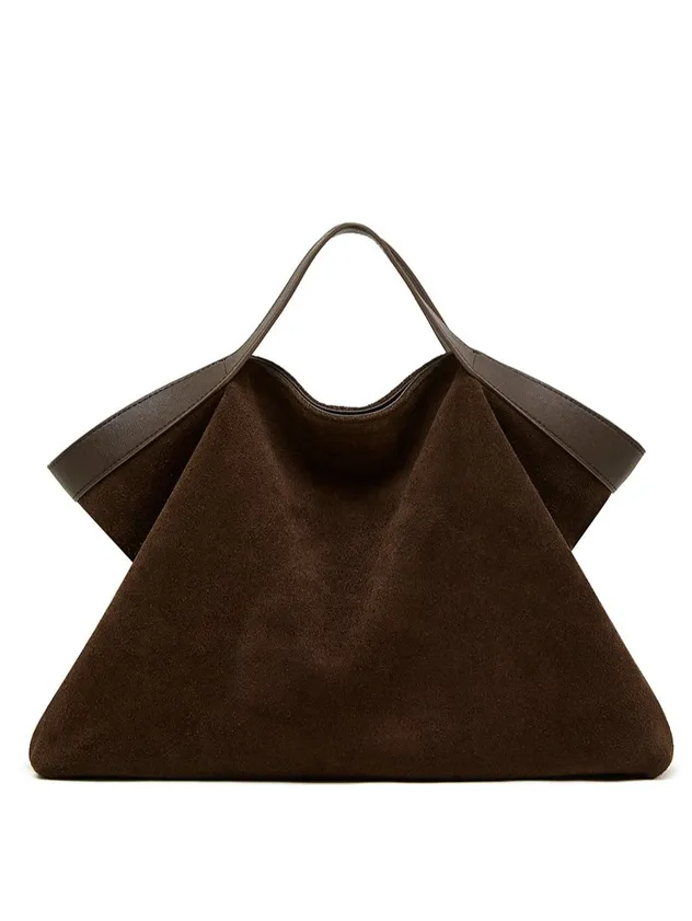 Bolso hobo de ante de mujer, gran capacidad, tote holgado con asas anchas para uso diario casual y oficina