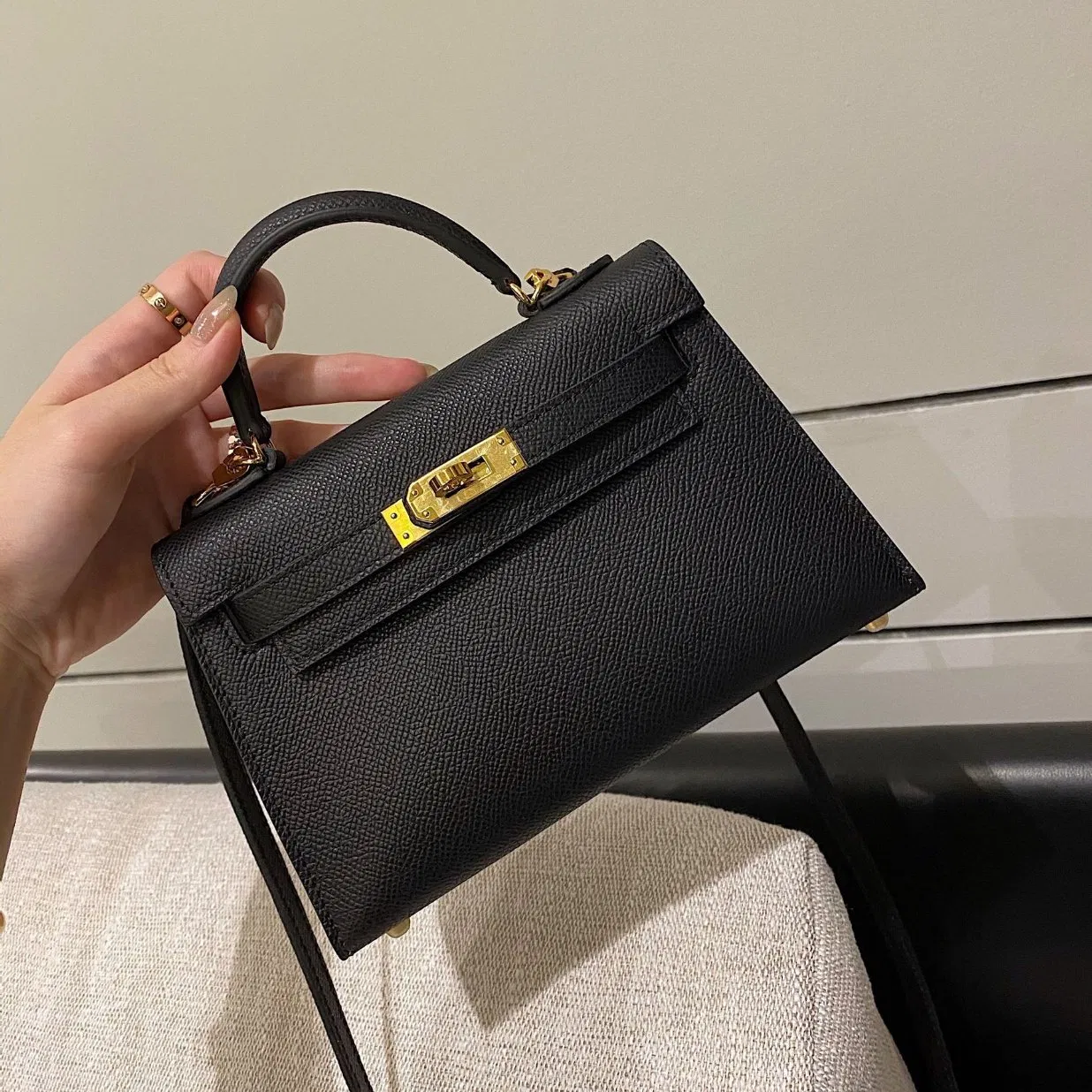 Bolso de lujo de PU para mujeres, bolso de diseñador réplica de moda para damas