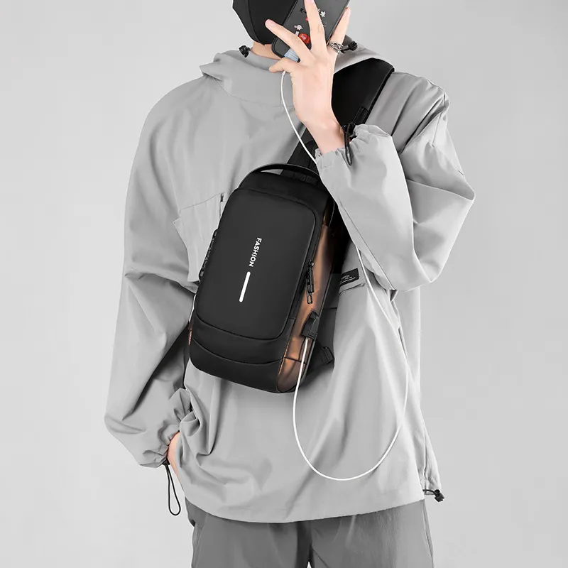 Bolsa cruzada impermeable antirrobo personalizada para viajes de senderismo
