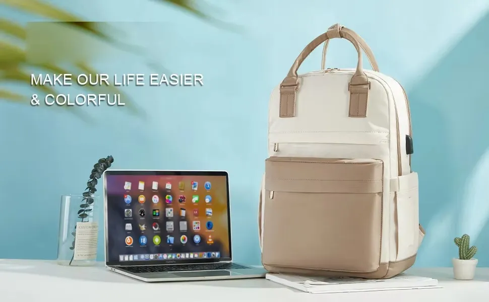 Mochilas de viaje con puerto USB, casuales y a prueba de agua, mochilas para portátiles de mujer