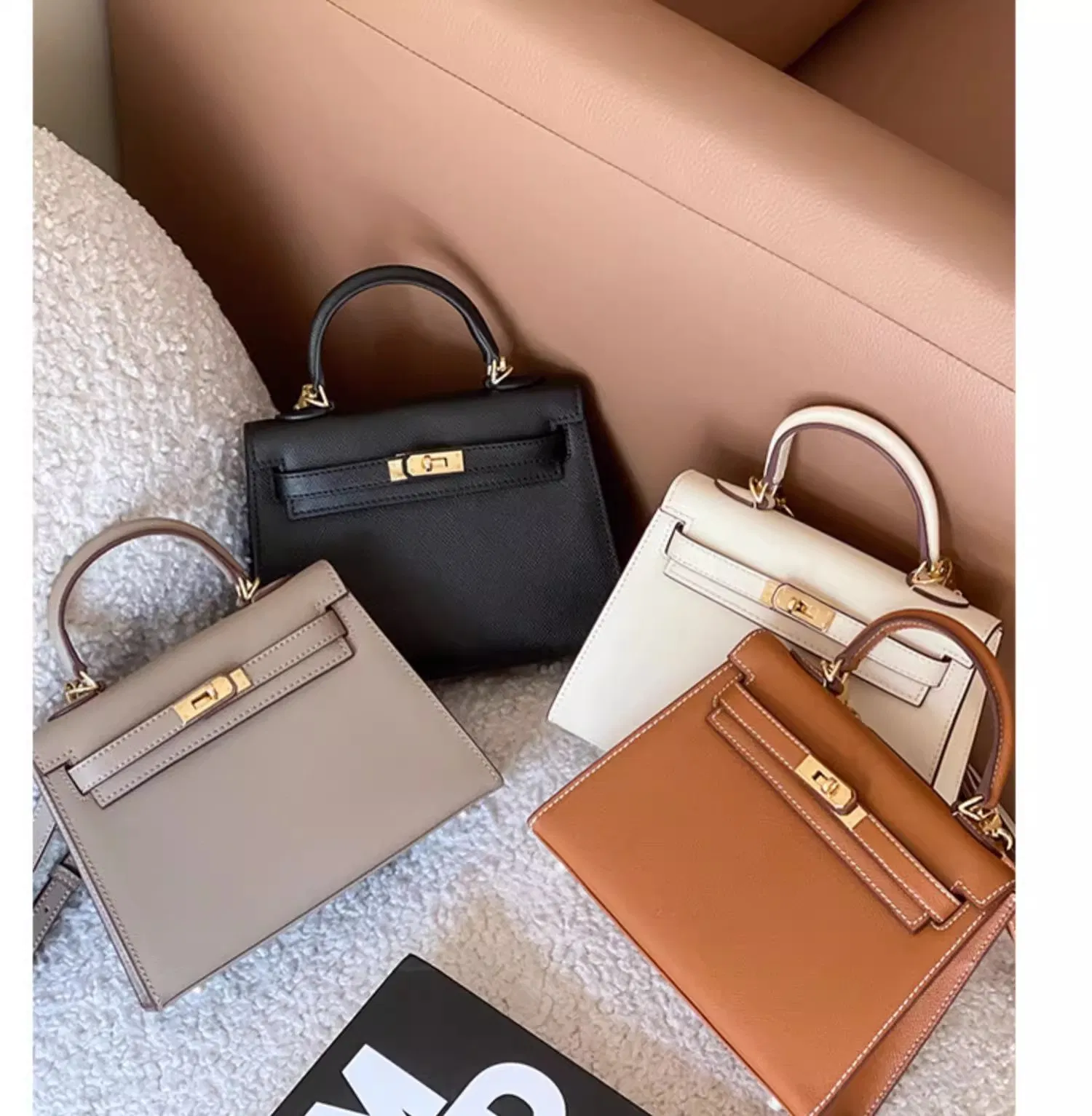 Bolso de lujo de PU para mujeres, bolso de diseñador réplica de moda para damas