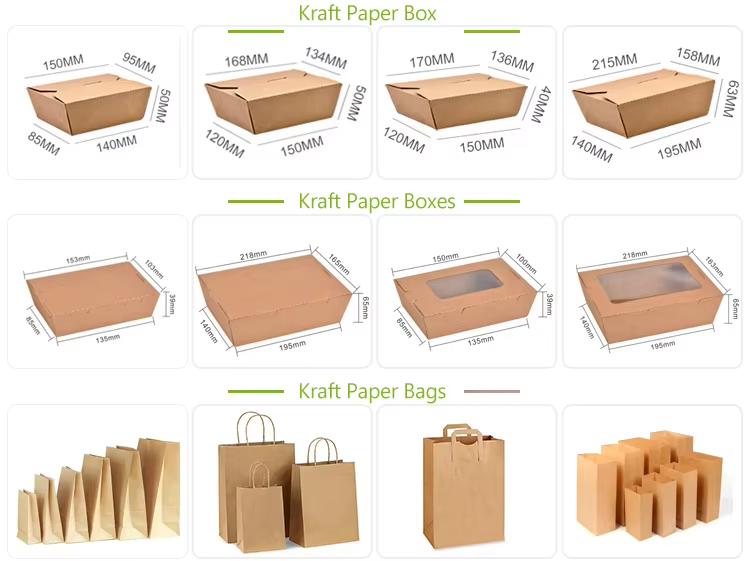 Personalizar Color del Logo Bolsa de Papel Kraft para Llevar