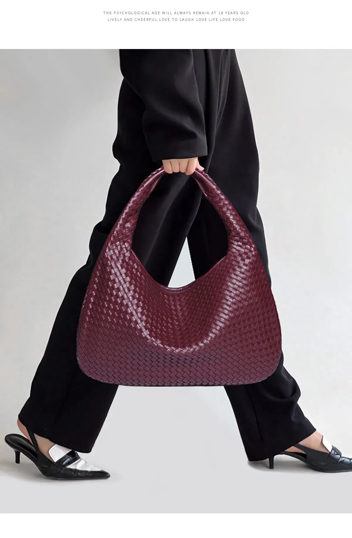 2025 Nuevo Diseño Tejido Bolso Hobo de Mujer Tipo Dumpling Nueva Bolsa de Hombro de Marca Simple