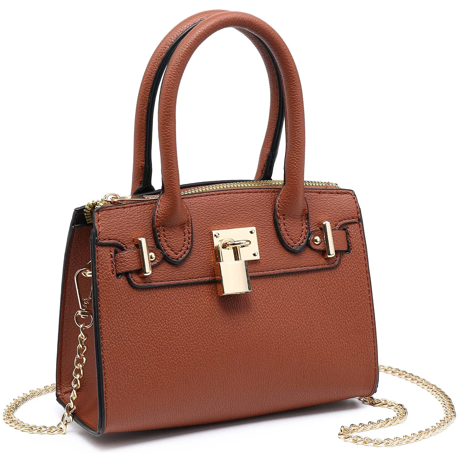 Bolsos de mano para damas con asa superior y correa de hombro de cadena desmontable