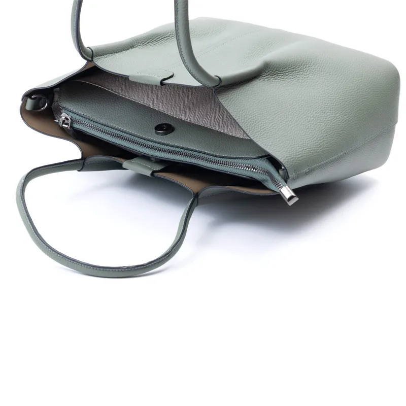 Fabricante Mayorista Fábrica de Bolsos para Mujeres de Cuero de Vaca Moda Bolso Tote para Damas