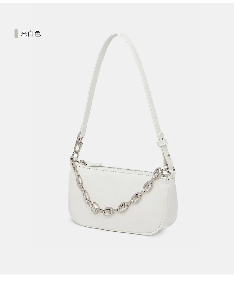 Bolso de hombro para mujer Crocodile Candy Hobo con cadena de metal de buena calidad