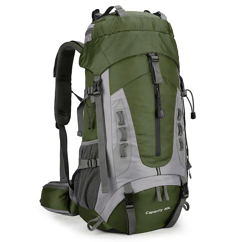 Mochila de senderismo impermeable 60L para hombres y mujeres