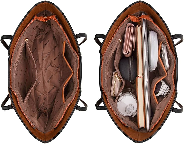 Bolsas de mano grandes de poliéster de cuero vegano para mujeres