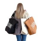 Bolsas de mano personalizadas de tela reciclable de gran capacidad y económicas para mujeres, tote bag