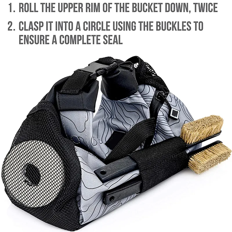 Bolsillo de tiza exterior para hombres, bolsa de tiza grande, color gris claro, con cierre magnético