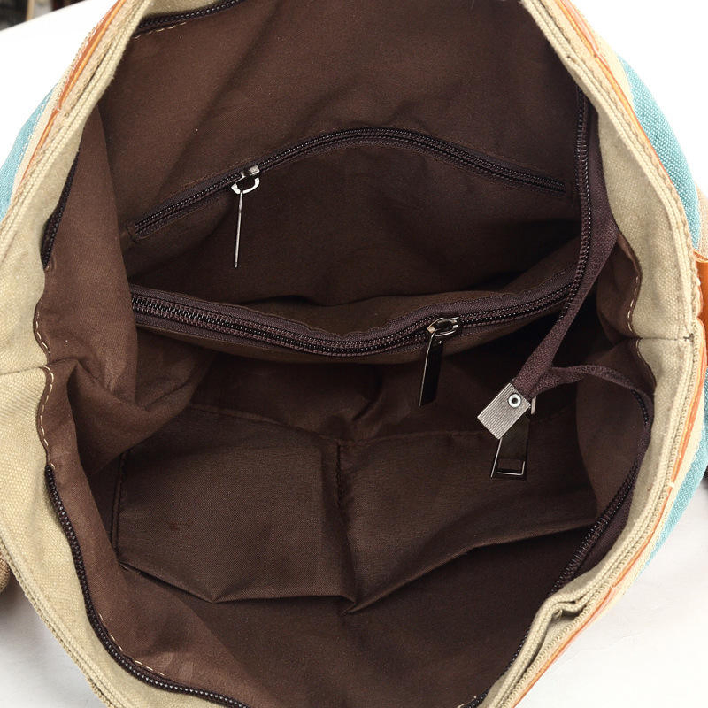 Bolso tote hobo de lienzo colorido a rayas para mujeres y niñas