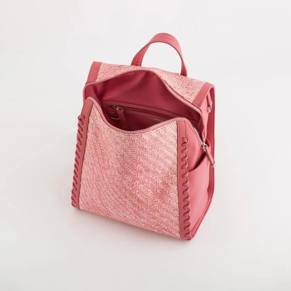 Bolso mochila convertible de paja de moda para mujeres, bolso de hombro de paja o mochila convertible 10.5in X 4in X 11.5in