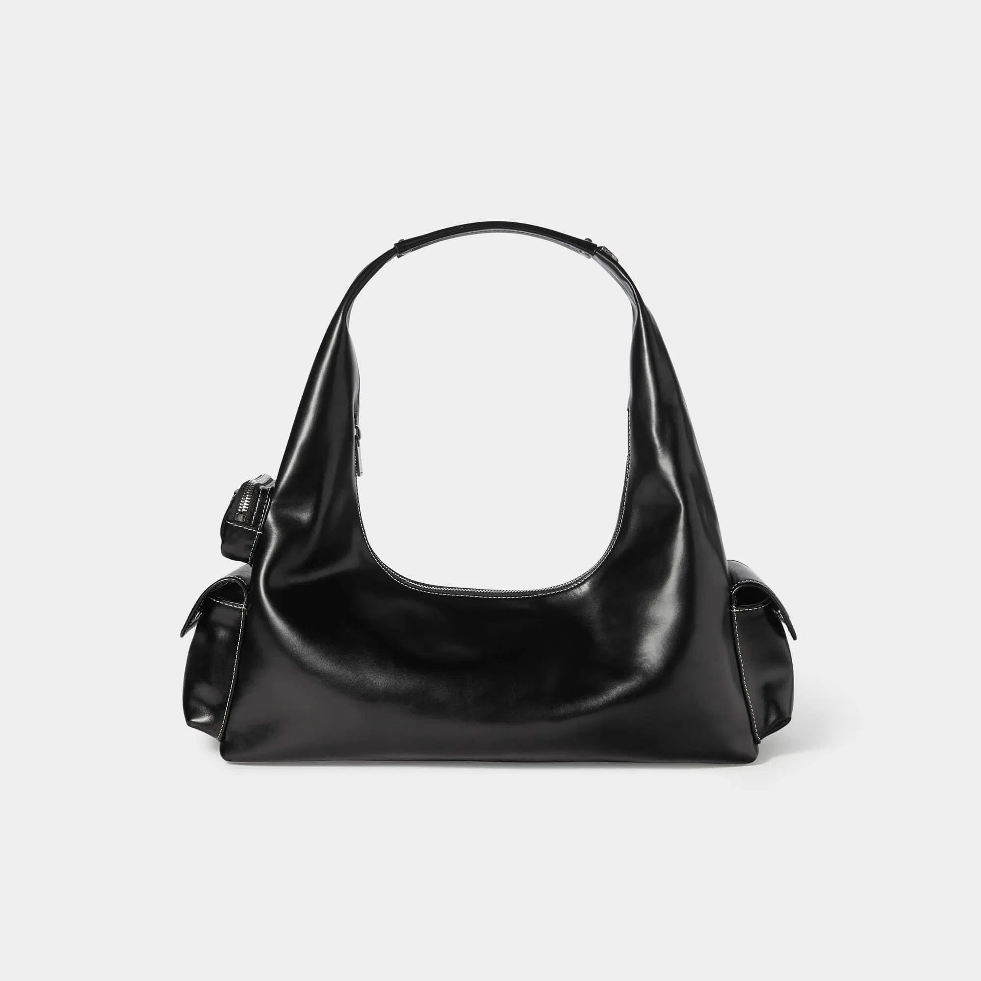 Bolsa de hombro de diseño avanzado para mujer, alta calidad, moda de lujo, bolso de cuero sintético pulido tipo hobo
