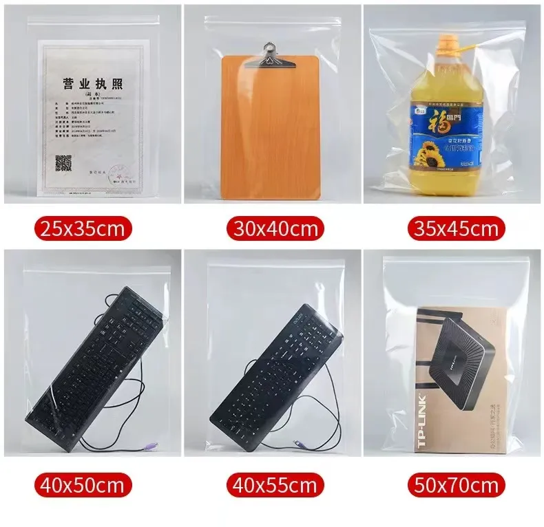 Bolsa de cierre hermético mini transparente de PE biodegradable para empaquetado de componentes de frijoles