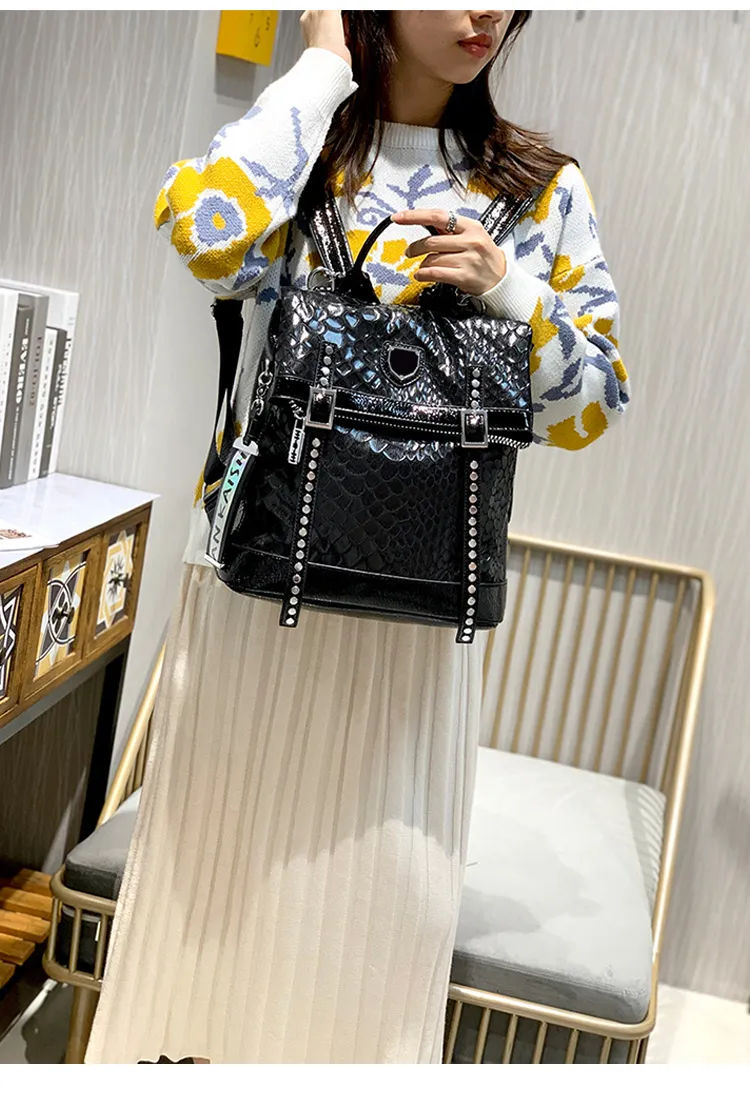 Mochila vintage femenina de lujo, diseñadora, alta calidad, gran capacidad para damas, mochila de moda