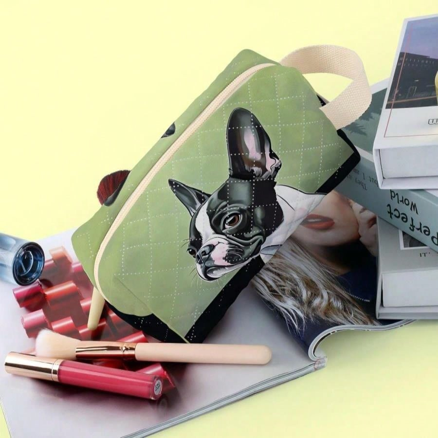 Moda Mujeres Hombres Anime Logo Personalizado Neceser de Maquillaje Promoción Pequeño Asa Plegable Suave Acolchado de Terciopelo Viaje Belleza Bolsa Cosmética