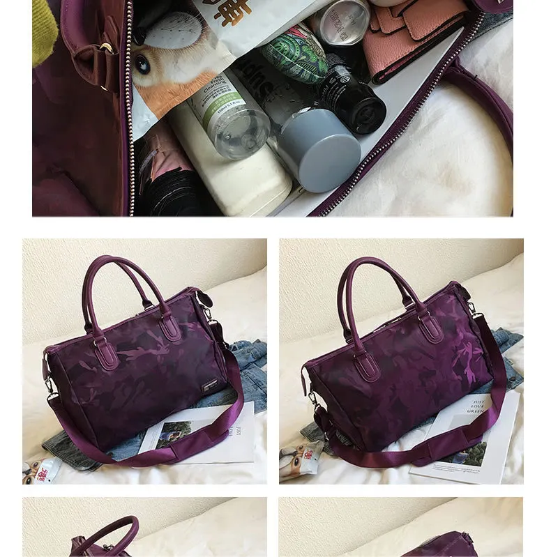 Bolso de viaje grande para mujeres, camuflaje, bolso de mano para hombres, maleta de viaje de corta distancia