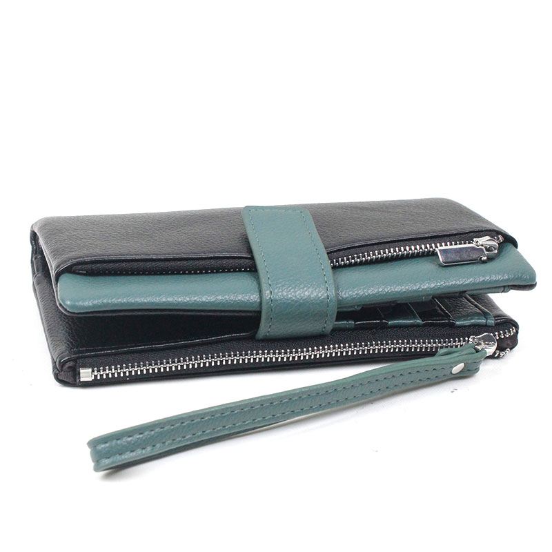 Cartera de lujo de cuero para damas, cartera grande de diseñador, bolso de cuero genuino, carteras y monederos elegantes para mujeres, moda femenina