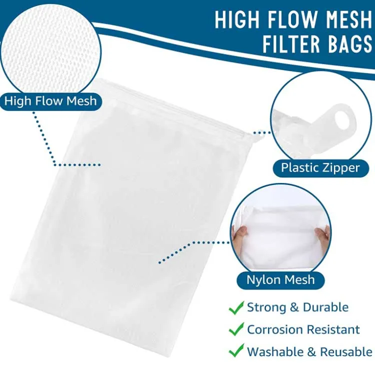 5 Bolsa de filtro para acuarios de cubo de galón, agua de estanque