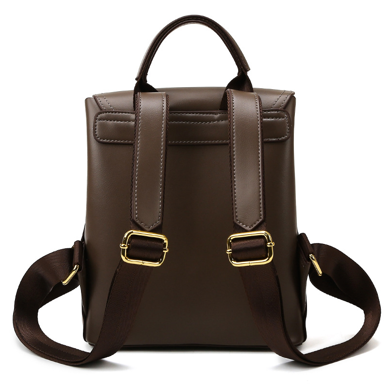 Mujeres Calidad Nueva Moda Simple Color Contraste Mochila Casual Exterior de Gran Capacidad