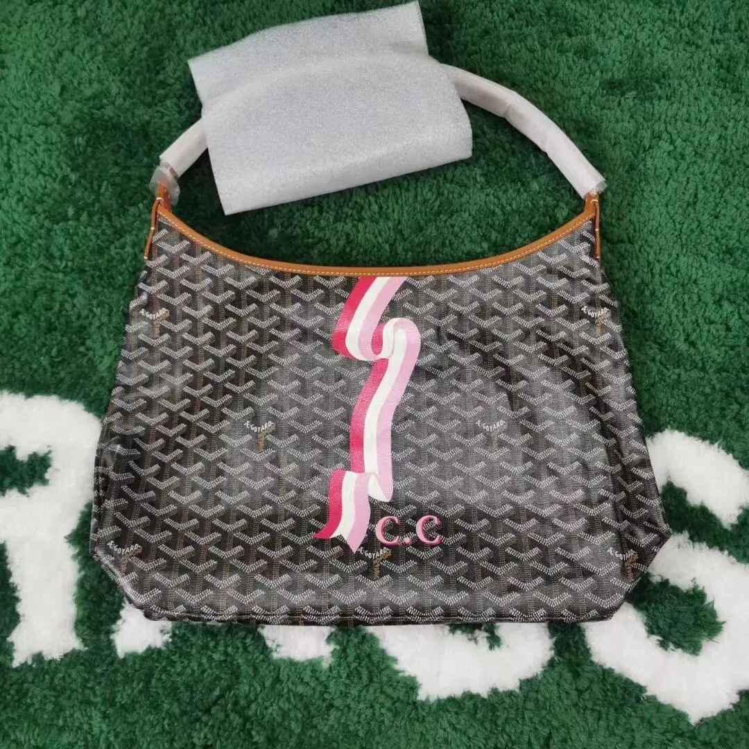 Envío gratis bolso hobo de lujo para mujer con estampado de cuadros y letras