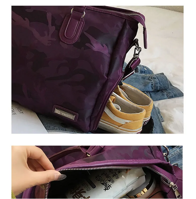 Bolso de viaje grande para mujeres, camuflaje, bolso de mano para hombres, maleta de viaje de corta distancia