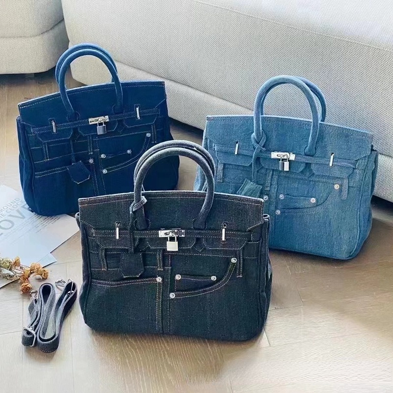 Bolso de mezclilla elegante y personalizado, bolso casual para mujeres que se puede llevar como bandolera en un hombro