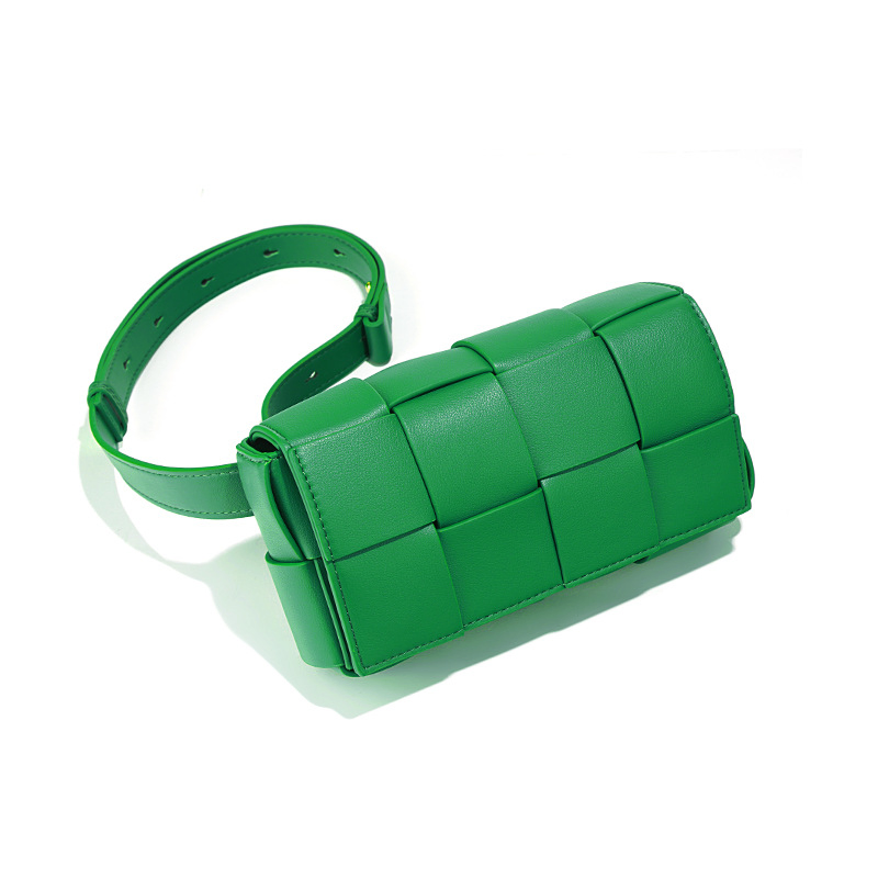 Bolso de hombro de cuero de vaca trenzado para mujer, bolso casual diario