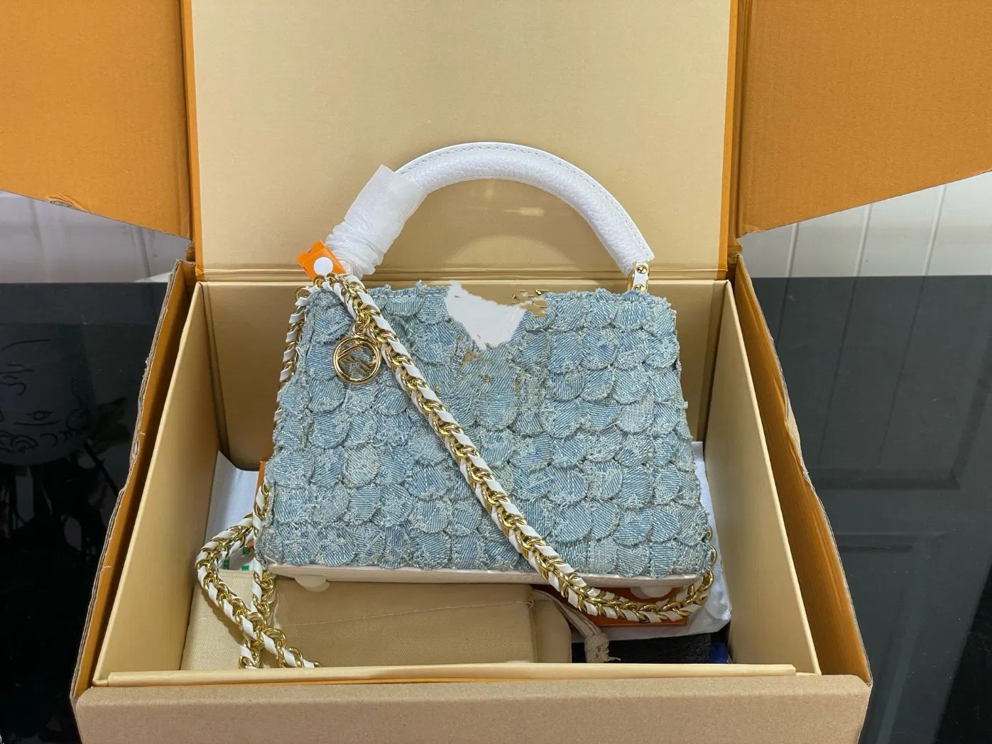 Bolso de cuero de aduana para marcas de lujo, bolso de dama