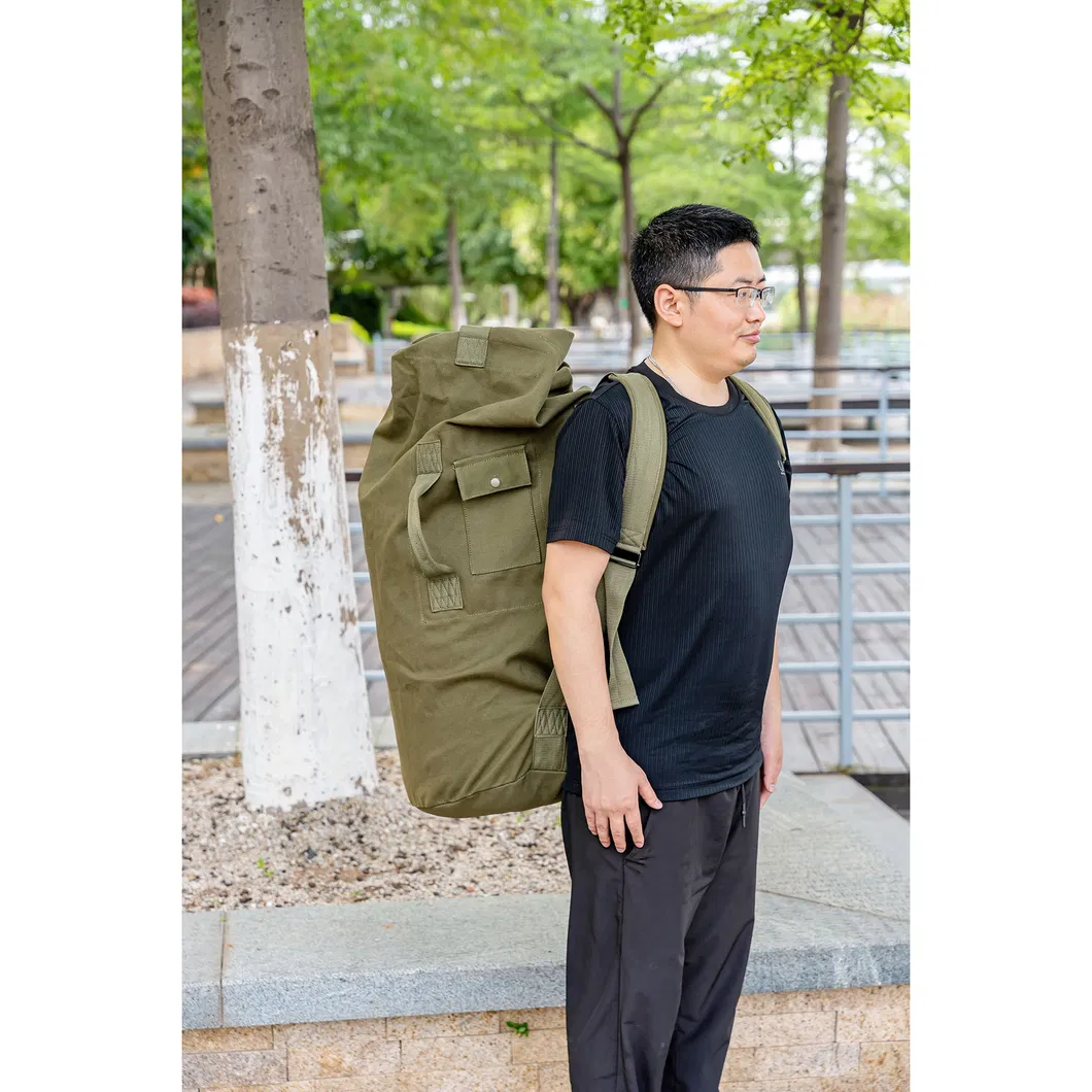 20 Mochila de cubo de lona verde Oz, bolsa de barril de alta calidad, bolsa de viaje impermeable