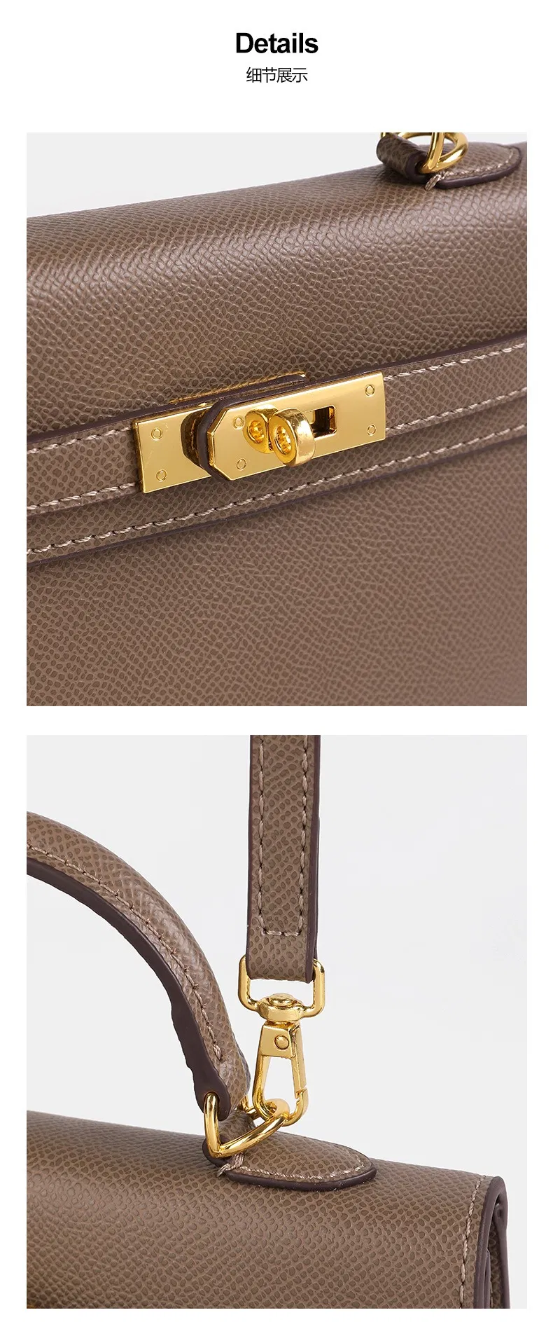 Bolso Mini Kelly de Cuero Epsom Moda Dama