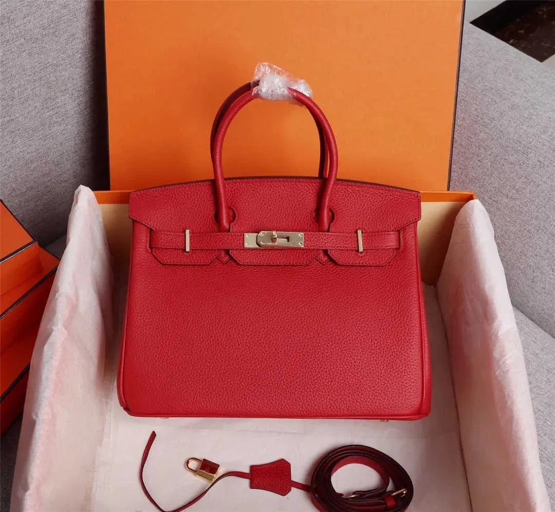 Women Totes Handbag Cowskin Genuine Red Charm High Handbag