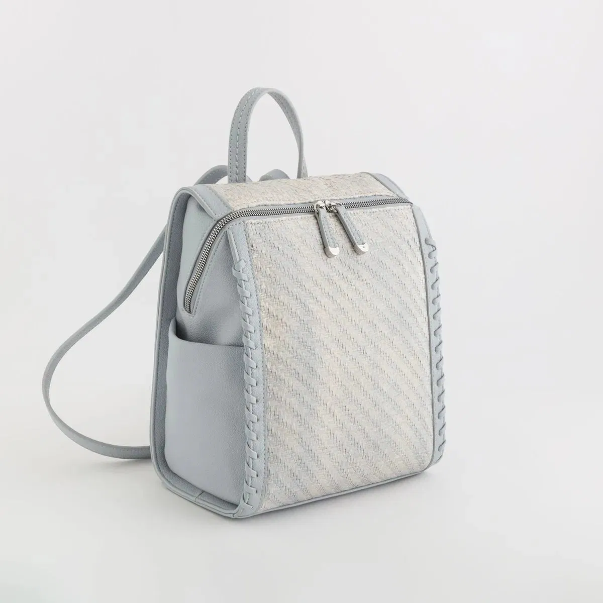 Bolso mochila convertible de paja de moda para mujeres, bolso de hombro de paja o mochila convertible 10.5in X 4in X 11.5in