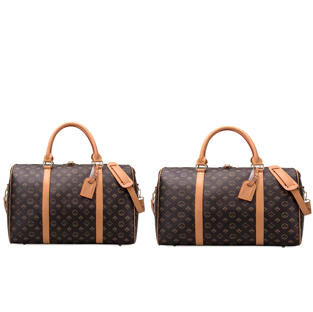 Bolsas de viaje de cuero a prueba de agua para mujeres, deportivas y de gimnasio, con diseño de cuadros de marcas famosas