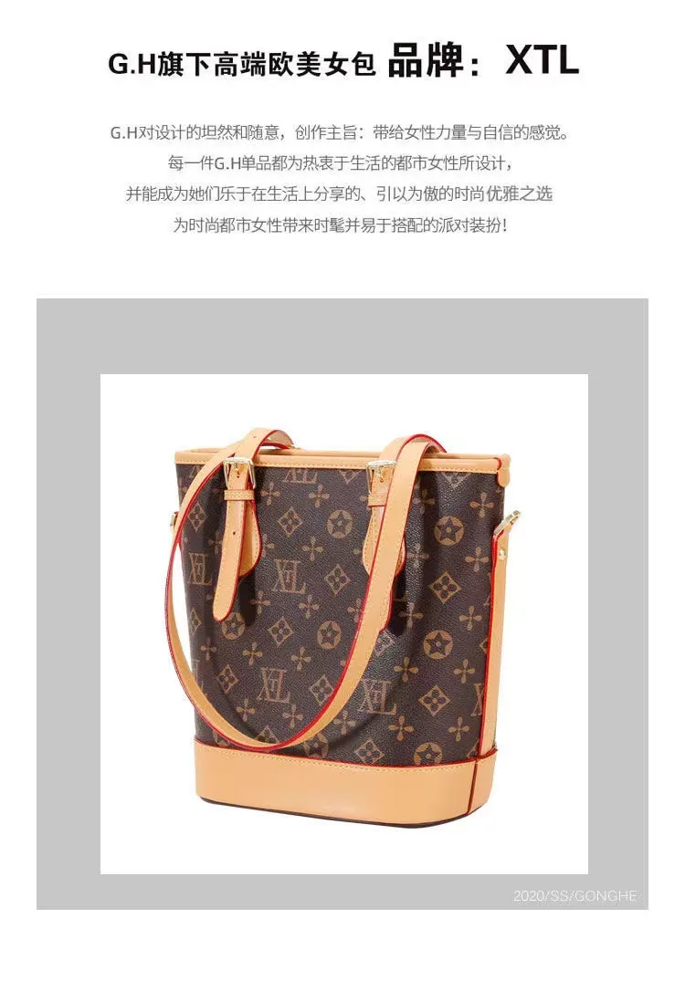 Bolso de gran capacidad para mujeres en 2024, bolso de mujer de moda, bolso de axila personalizado, bolso vintage, bolso tipo cubo, bolso de hombro