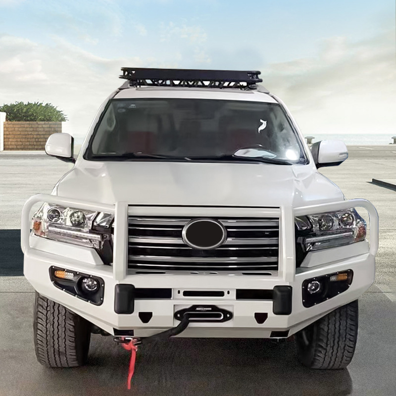 com Placa de Proteção 4X4 Guarda de Bumper Frontal de Aço para Caminhonete Bar Bull para Toyota Landcruiser Land Cruiser LC200 200 Prado 2020 2021