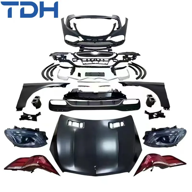 Para-choque Modificado para 2012-2015 Mercedes Benz Ml W166 Facelift para Gle63 Para-choque Dianteiro Para-choque Traseiro com Capô de Alumínio