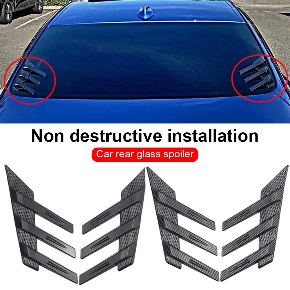 Decoração de lâmina em padrão de fibra de carbono para carro, adesivo plástico, preto brilhante, fibra de carbono para para-choque