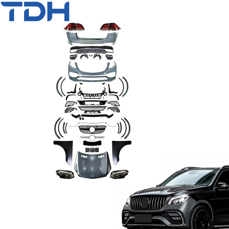 Para-choque Modificado para 2012-2015 Mercedes Benz Ml W166 Facelift para Gle63 Para-choque Dianteiro Para-choque Traseiro com Capô de Alumínio