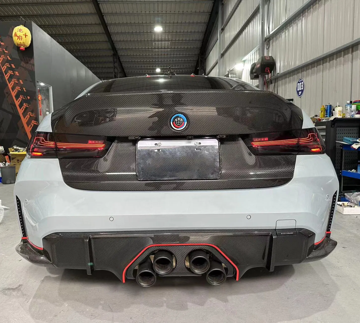 Para-choque traseiro de carro de 22-24 anos mais vendido, adequado para BMW M3/M4 G80/G82 kit de carro estilo MP em fibra de carbono seca