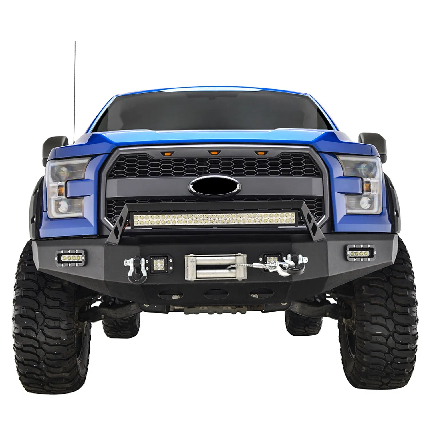 Bumper Dianteiro de Aço com LED/Utilização de Bumper Automotivo para Modificação do Bumper do Caminhão Ford F150 de 15-17