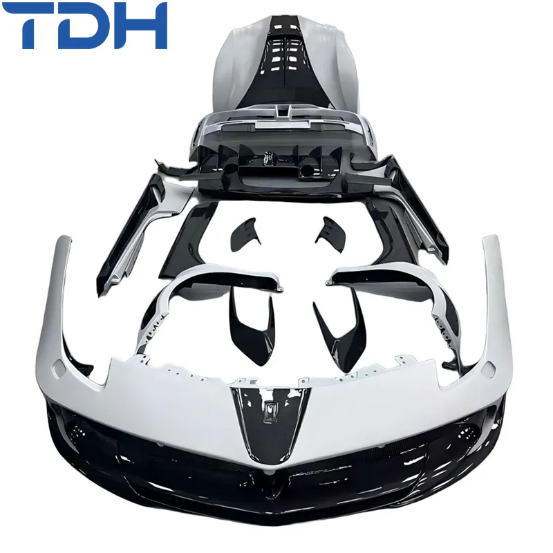 Para-choque de Carbono de Alta Qualidade para Ferrari 488 Facelift para Para-choque Frontal Mansory Para-choque Traseiro com Peças de Carro em Carbono