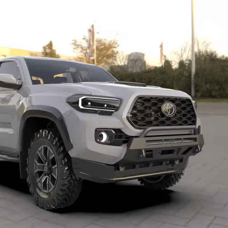 4X4 peças de veículo off-road para para-choque dianteiro curto de aço para Toyota Tacoma 2016-2023