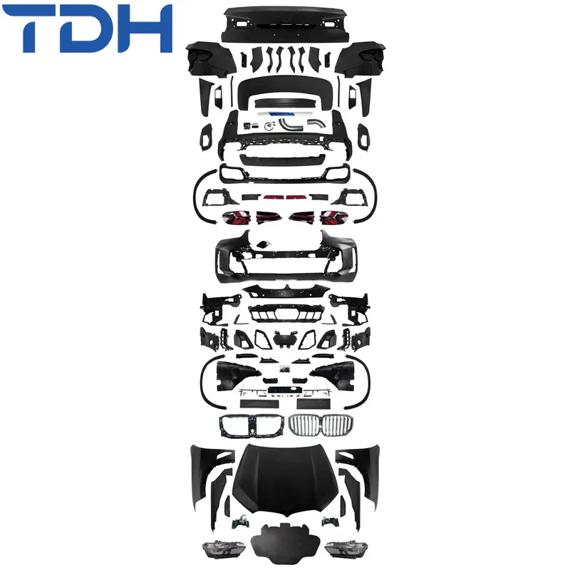 Bumper de carro mais popular para 2006-2013 BMW X5 E70 Facelift para 2024 G05 Lci M-Tech Bumper dianteiro Bumper traseiro com capô de alumínio