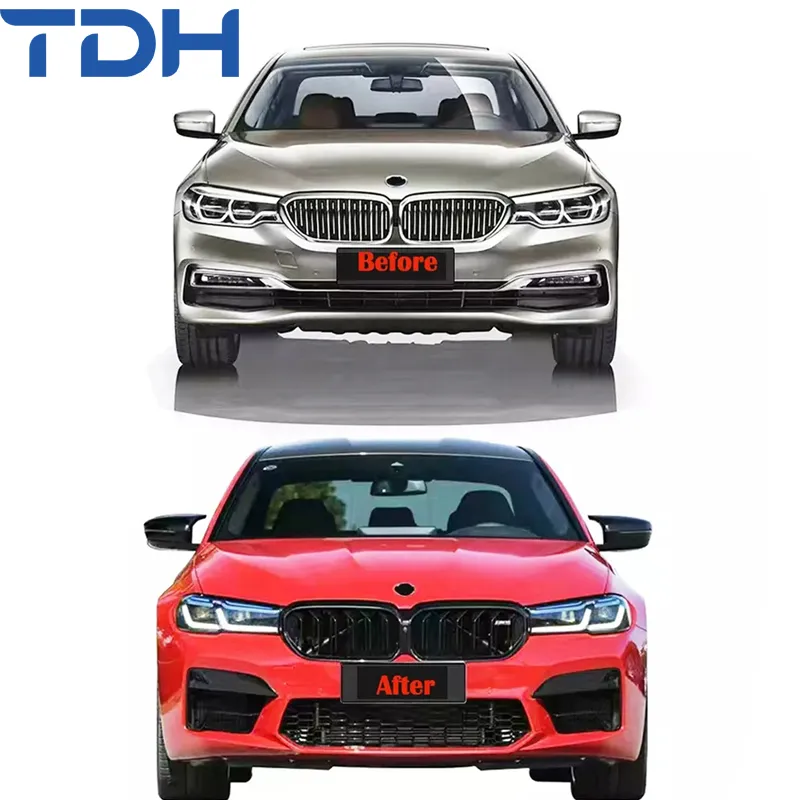 Parachoque de PP de Alta Qualidade Adequado para BMW 5 Série G30 G38 Modificado para F90 M5 Parachoque Frontal Parachoque Traseiro com Capô de Alumínio