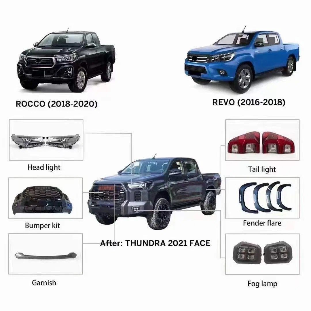 Bumper de Bodykit de Boa Qualidade para Caminhonetes Hilux Revo Rocco 16-20 Upgrade para Toyota Tundra 2021
