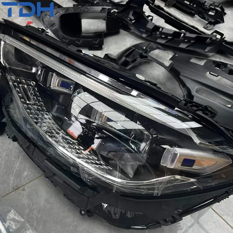 Para-choque de Carro Modificado para 2006-2013 Mercedes Benz W221 Facelift para 2024 W223 Estilo Maybach Para-choque Frontal Para-choque Traseiro com Painel de Porta Capô Aletas