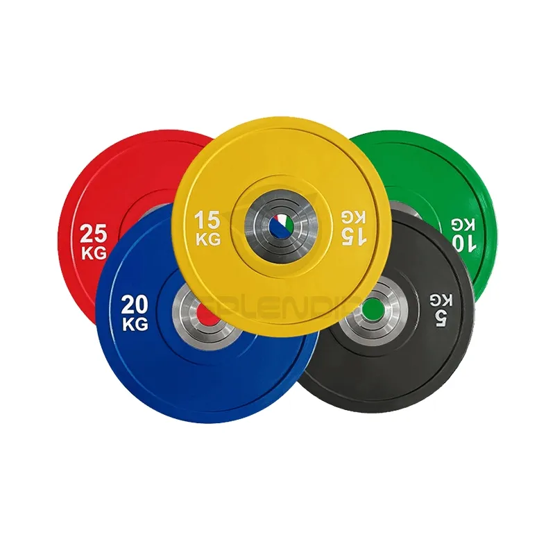 Competição de Equipamento de Academia Placa de Peso de Borracha com Barra de Halteres
